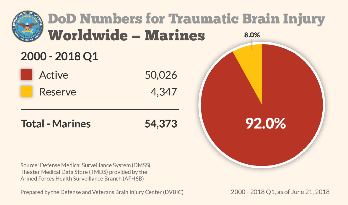 Department of Defense: Marines TBI Numbers 2000-2017