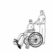 Illustration of Adam being pushed in his wheelchair