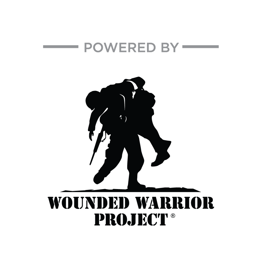 Wounded Warrior Project logo of solder being carried by another soldier