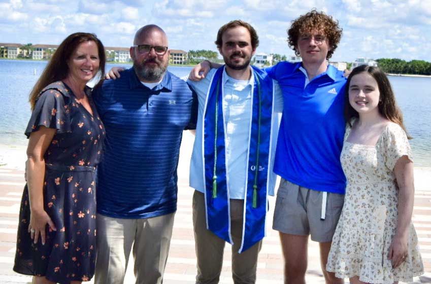 Eric Tangeman and his family at his oldest son’s college graduation in August. Photo courtesy of the author.