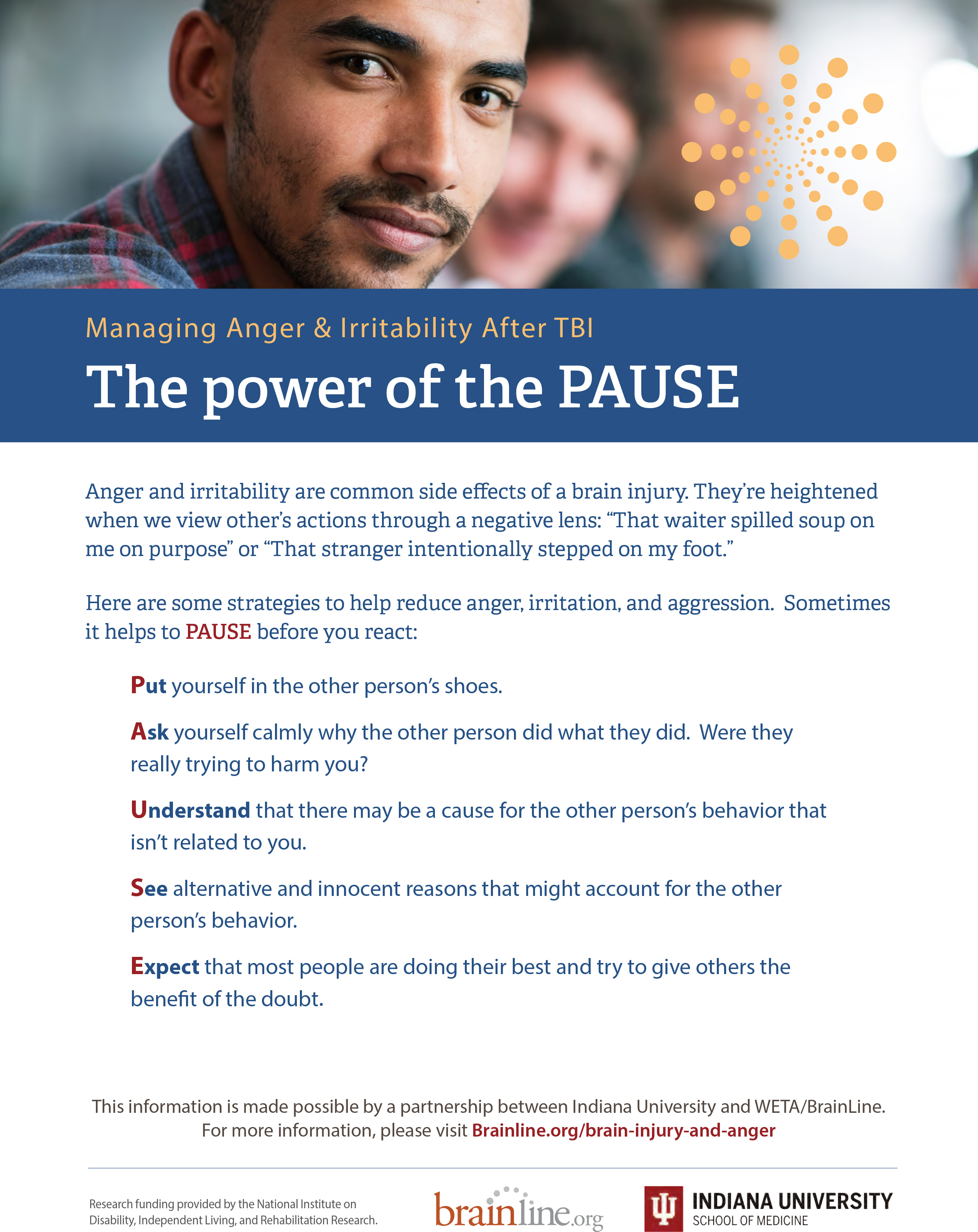 PAUSE strategy for anger and irritability after TBI