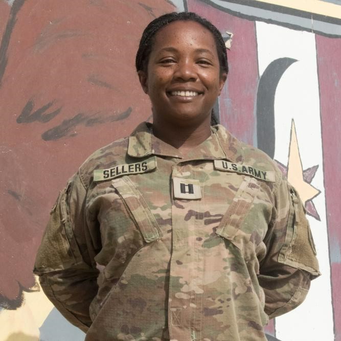 Capt. Dawn D. Sellers, a psychiatric mental health nurse practitioner with 3rd Medical Command’s Gaining Resilience in Theater, or GRIT, Clinic at Camp Buehring, Kuwait