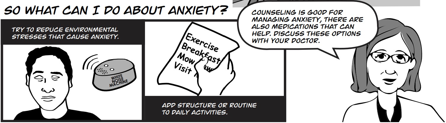 InfoComic: Emotional Changes After a Traumatic Brain Injury, So What Can I Do About Anxiety?