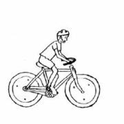 Illustration of Adam riding a bike