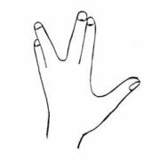 Illustrated Spock hand sign