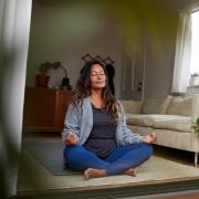 Woman meditating.