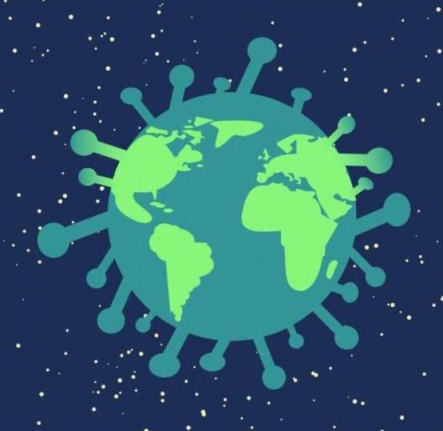 Brain Injury and COVID-19: Tips for Successful Navigation Graphic representation of the Earth styled to look like a coronavirus virion
