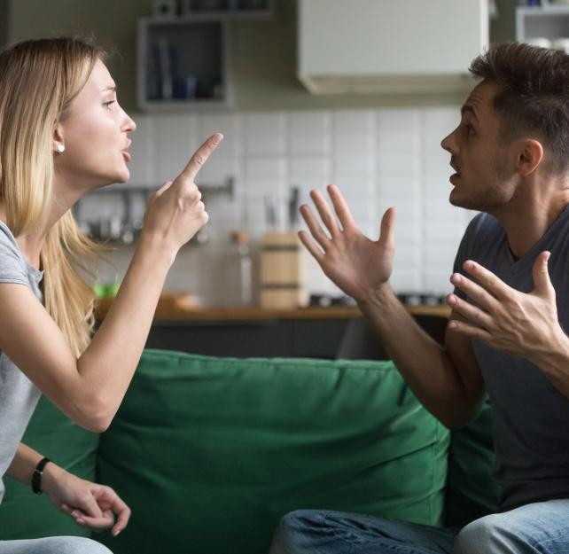 man and woman arguing